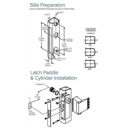 ADAMS RITE DeadLatch 1 1/8 BS RH/LHR IB 1 1/8 INCH Backset , Body Only Right Hand/Left Hand Reve Ind ADR-4513-36-IB